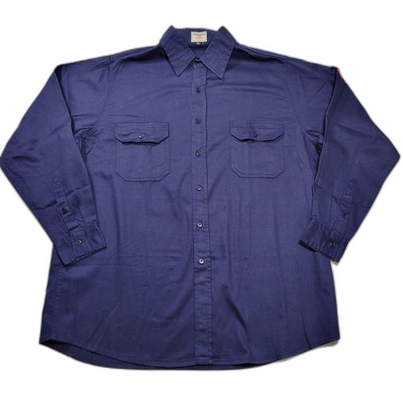 NWT Ticomela FR Flame Resistant LS Button Down Shirt Blue XL - Picture 1 of 12